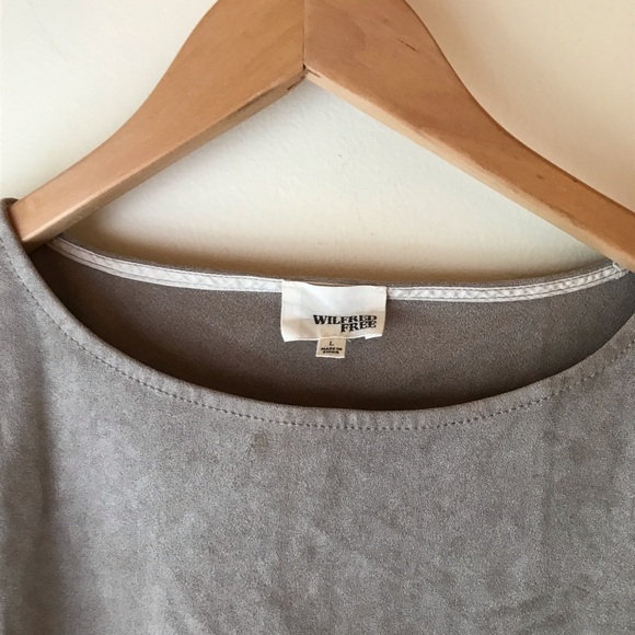 NWOT Aritzia Wilfred Free Nori Large Tan Faux Suede Sleeveless Tunic Dress - Picture 7 of 9